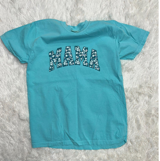 Comfort Colors Teal MAMA Graphic