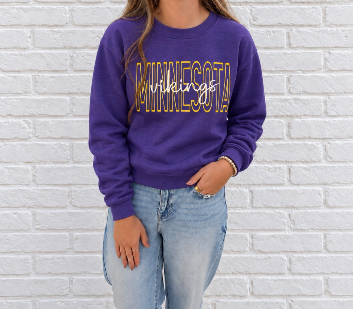 MN Vikings embroidered crewneck