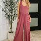 Head to Toe Whoa Gathered Wide Leg Jumpsuit in Mauve