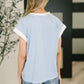 I Wouldn't Mind Short Sleeve Top in Cornflower Blue