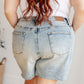 Cindy High Rise Mineral Wash Distressed Boyfriend Shorts - Judy Blue