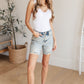 Cindy High Rise Mineral Wash Distressed Boyfriend Shorts - Judy Blue