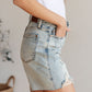 Cindy High Rise Mineral Wash Distressed Boyfriend Shorts - Judy Blue