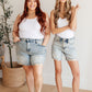 Cindy High Rise Mineral Wash Distressed Boyfriend Shorts - Judy Blue
