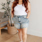 Cindy High Rise Mineral Wash Distressed Boyfriend Shorts - Judy Blue