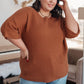 Lotta Love Knitted Sweater Top in Rust