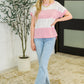 Parlour Picnic Color Block Knit Top in Pink