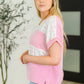 Parlour Picnic Color Block Knit Top in Pink