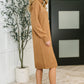 Personal Assistant Turtleneck Dress in Deep Camel