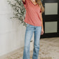 Sew Into You V-Neck Top in Light Rust
