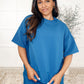 Slow Sunday Ribbed Knit Set in Classic Blue