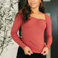 The Girls are Back in Town Long Sleeve Top in Burgundy
