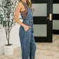 Too Cute to Compute Waist Tie Overalls in Dark Blue