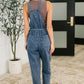 Too Cute to Compute Waist Tie Overalls in Dark Blue