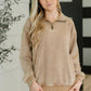 You Should Know Half Zip Pullover in Deep Camel