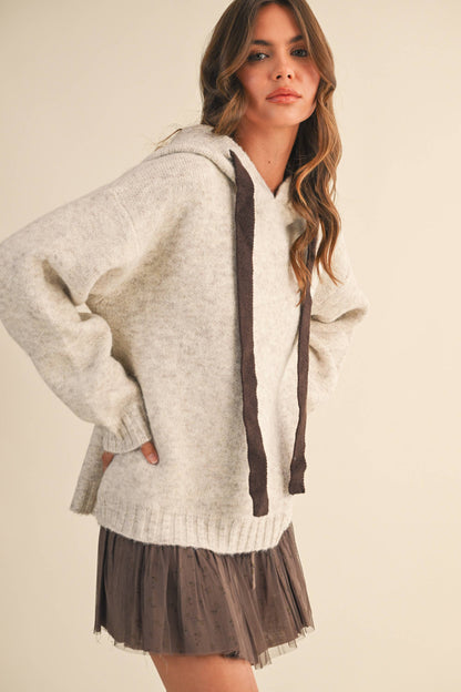TERRI CONTRAST HOODIE SWEATER