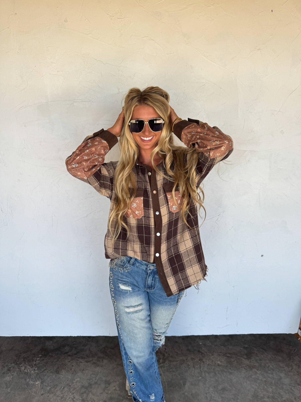 SCARLETT PLAID SHACKET