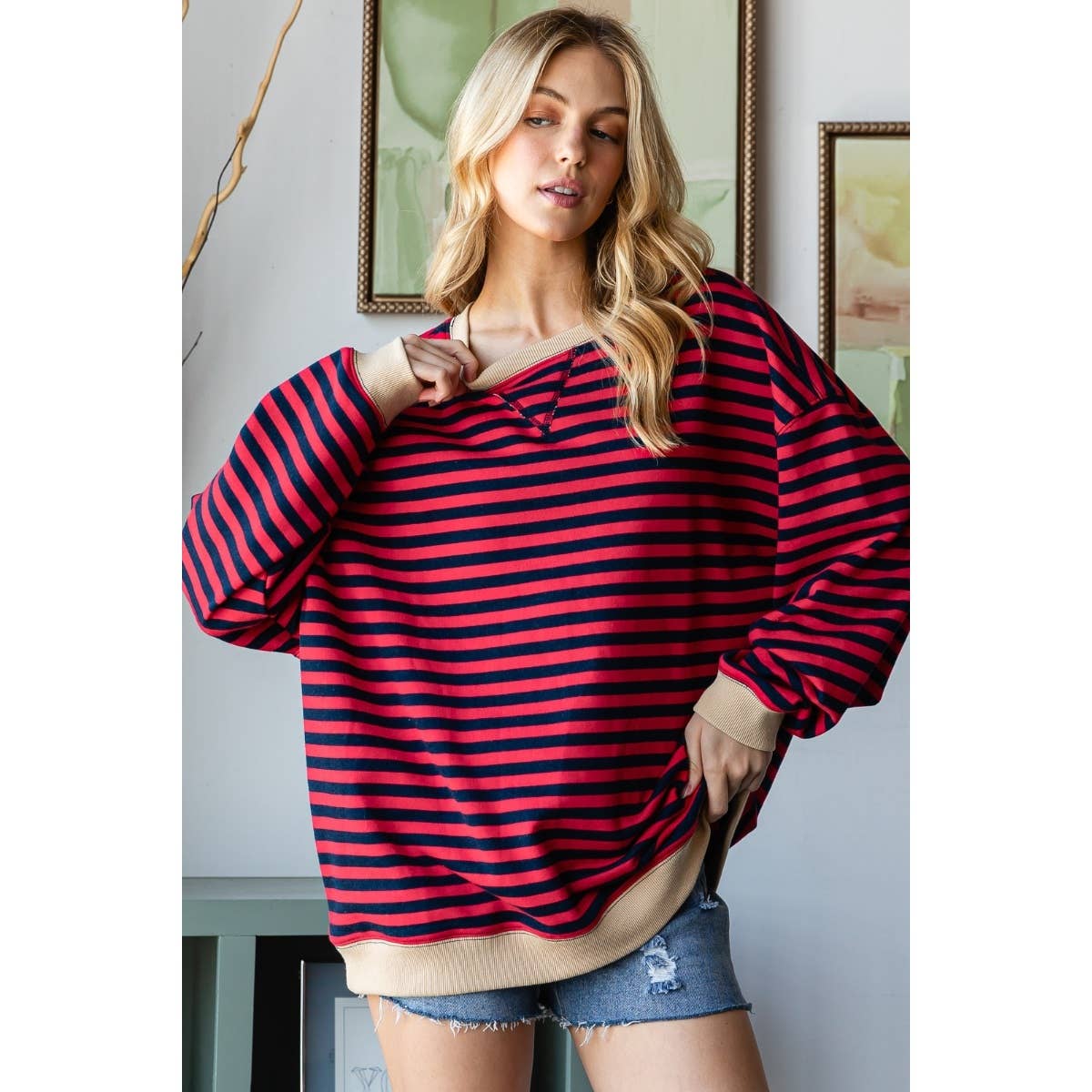 Oversize Striped Top