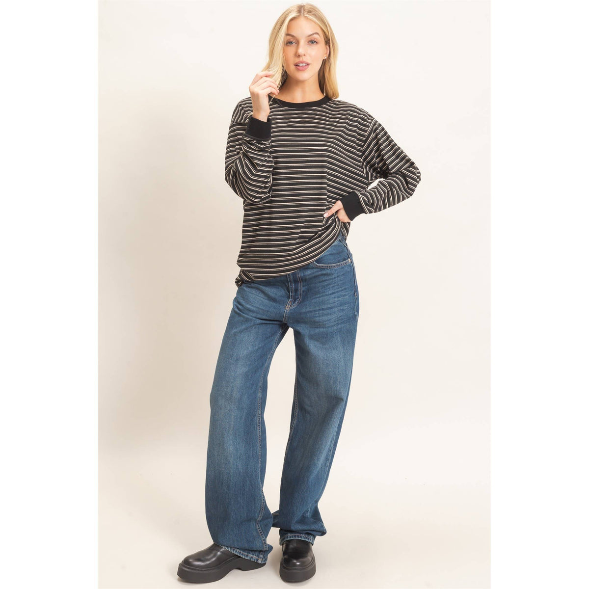 Cali Striped Crew Set