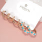 LINK DIAMOND CUT TURQ PEARL TRIO HOOP EARRING SETS