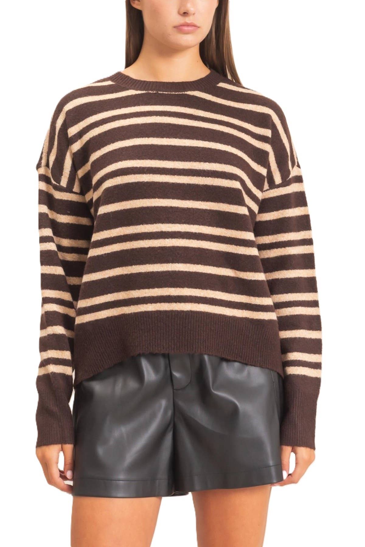 Mocha and cream sweater
