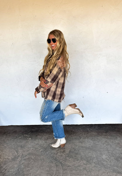 SCARLETT PLAID SHACKET