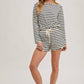 THE BASIC - STRIPED PULLOVER TOP AND SHORTS SET