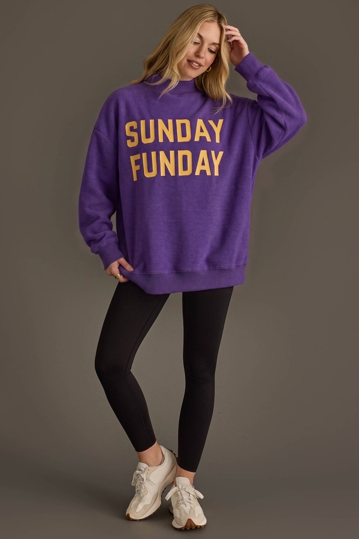 Purple Game Day & Sunday Funday Reversible Sweatshirt