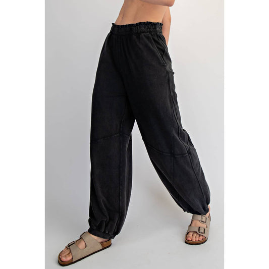 MINERAL WASHED TERRY BUTTER JOGGER PANTS