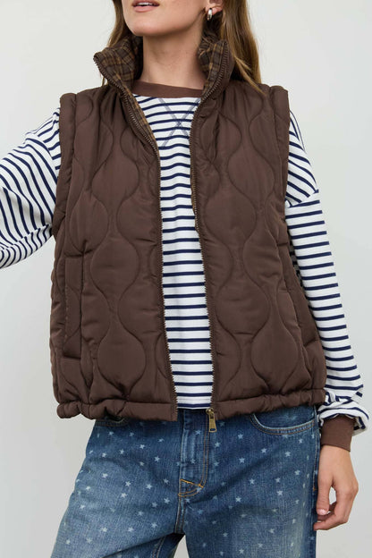 STELLA PLAID QUILTED VEST