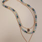 LAYERED BEADED CLOVER CHARM NECKLACE