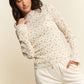 FLORAL PRINT MOCK NECK LONG SLEEVES KNIT TOP