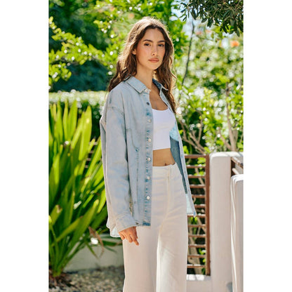 WASHED DENIM BUTTON DOWN