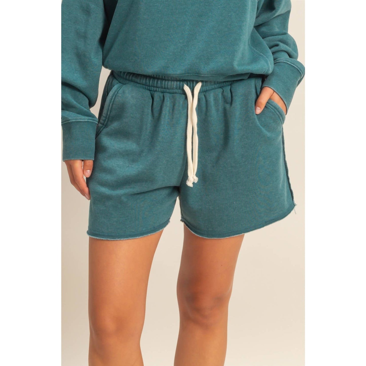 Drawstring Burnout French Terry Shorts