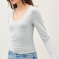 BASIC ULTRA SOFT STRIPED LONG SLEEVE TOP