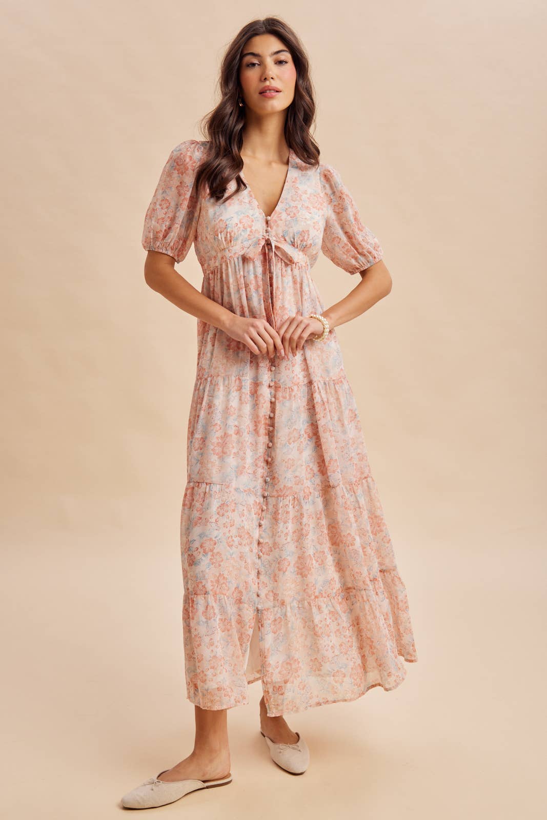FLORAL BUTTON DOWN MAXI DRESS