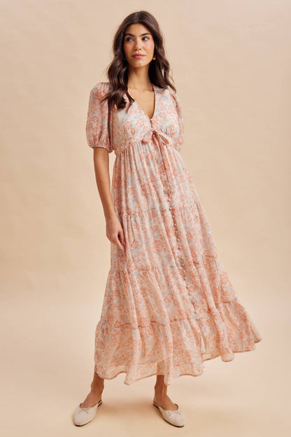 FLORAL BUTTON DOWN MAXI DRESS