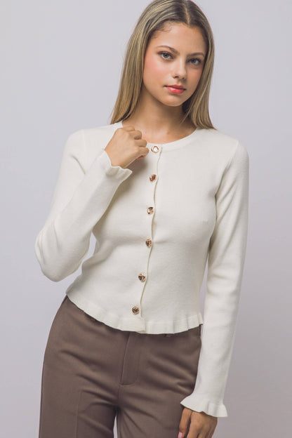 Wave-trim Cardigan