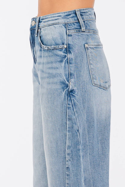 HARPER SIDE SEAM DETAILING HIGH RISE COMFORT BARREL JEANS