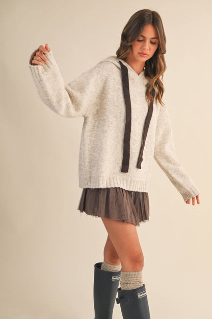 TERRI CONTRAST HOODIE SWEATER