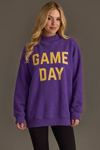 Purple Game Day & Sunday Funday Reversible Sweatshirt