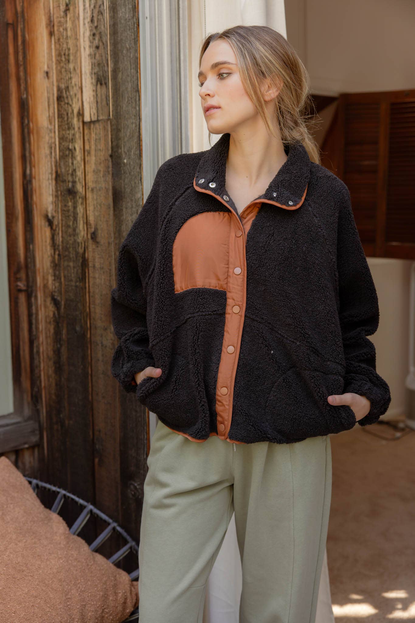 Callie Sherpa Button Up