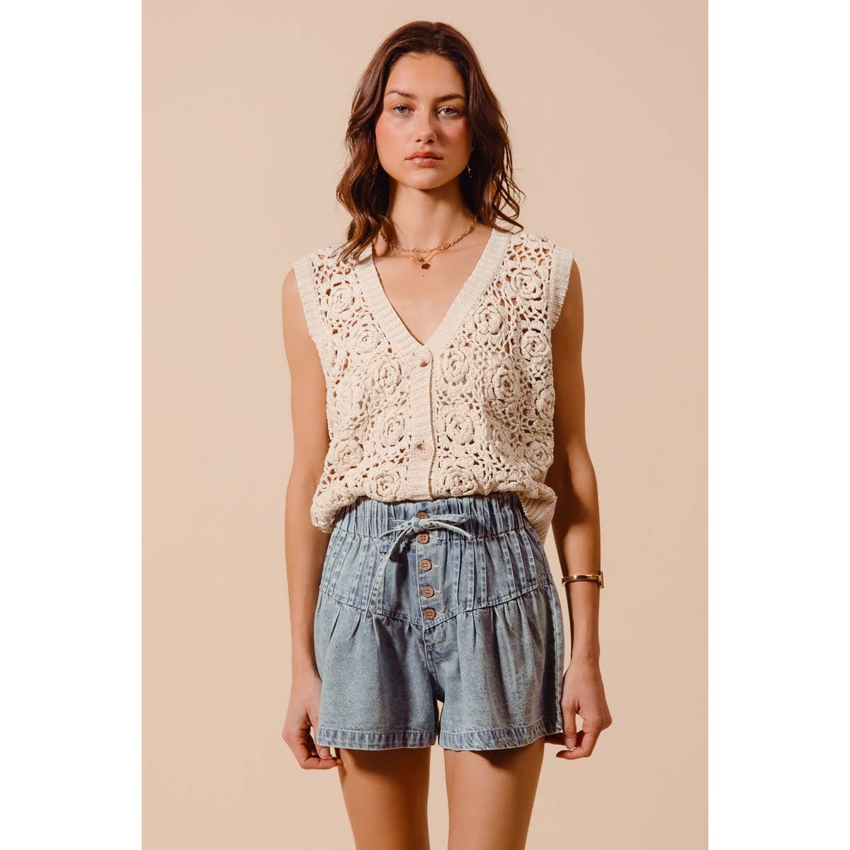 FLARED DENIM SHORTS