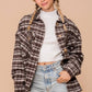 Ivory/Light Blue Plaid Shacket