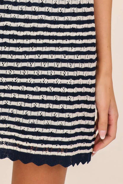 Seaside Stripe Knit Mini Dress
