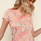 Floral Frilled Hem Short Sleeve