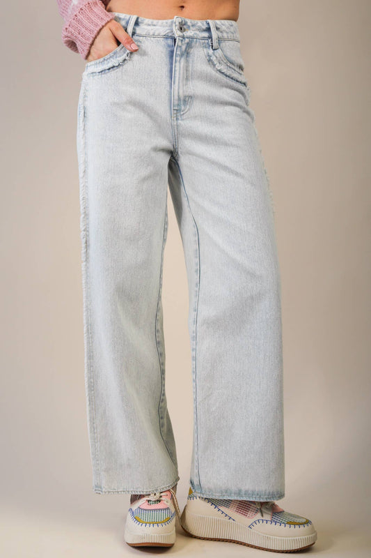 JEANIE Fray Washed Denim