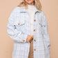 Ivory/Light Blue Plaid Shacket