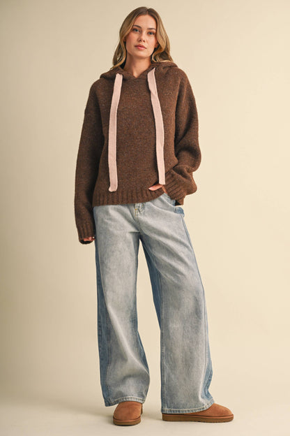 TERRI CONTRAST HOODIE SWEATER