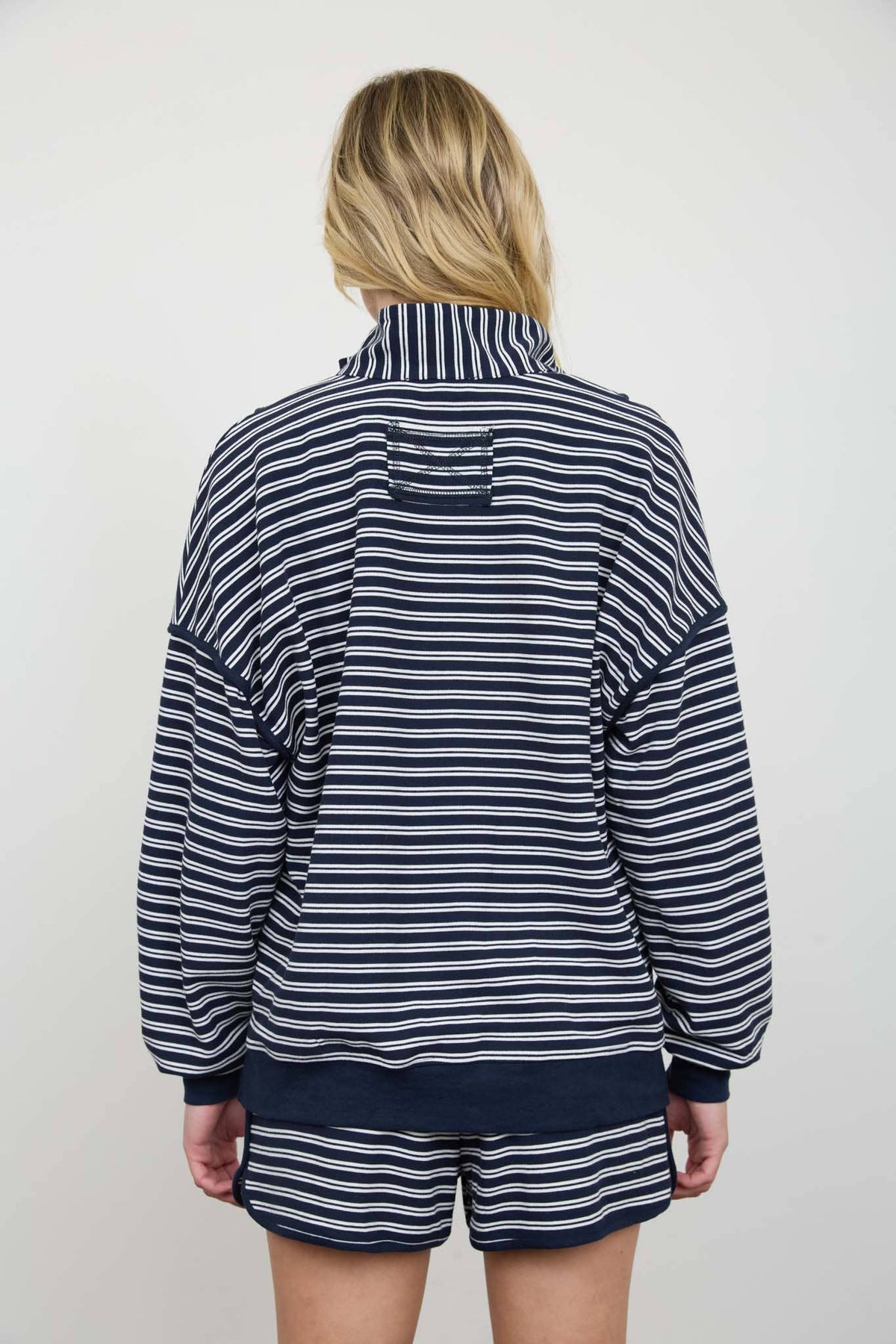 HALF ZIP STRIPE CONTRAST QUARTER ZIP